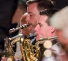 Sam Mayne and Simon Allen performing with the Clark Tracey's Stan Tracey Legacy Big Band at Fleet Jazz Club on Tuesday, 17th July. Photograph courtesy of Michael Carrington (Aldershot, Farnham & Fleet Camera Club).